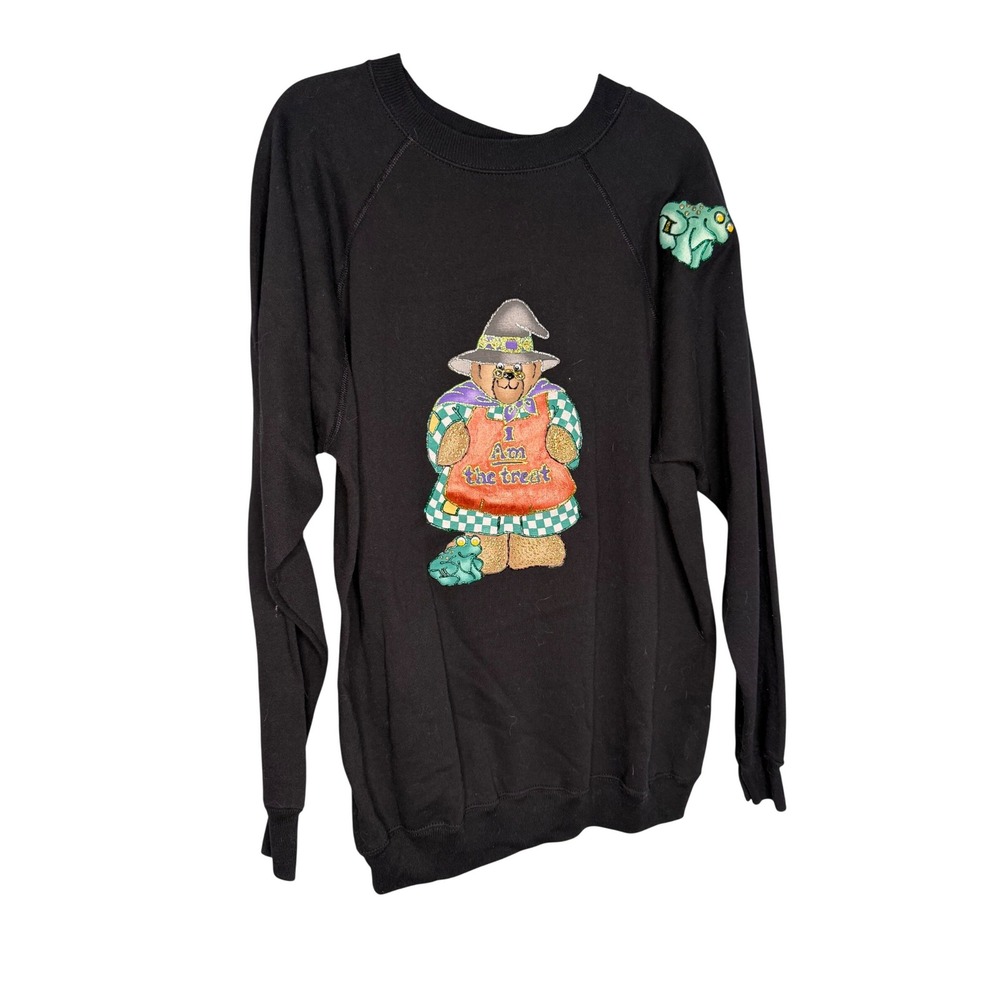 Vintage Hanes 90s Halloween crewneck graphic sweater "I Am The Treat"